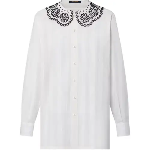 LOUIS VUITTON Broderie Anglaise Collar Shirt