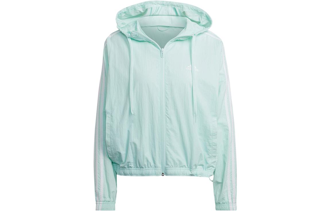 adidas Women's Essentials Repeat Logo Loose Fit Windbreaker Green
