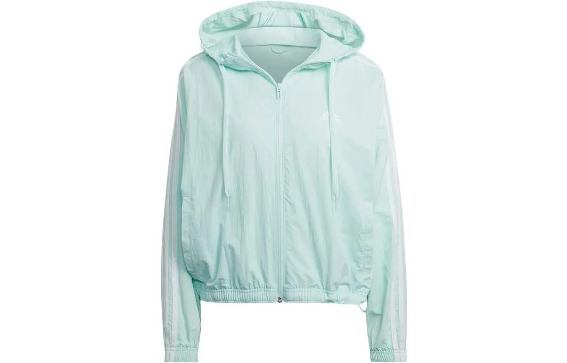 adidas Women's Essentials Repeat Logo Loose Fit Windbreaker Green