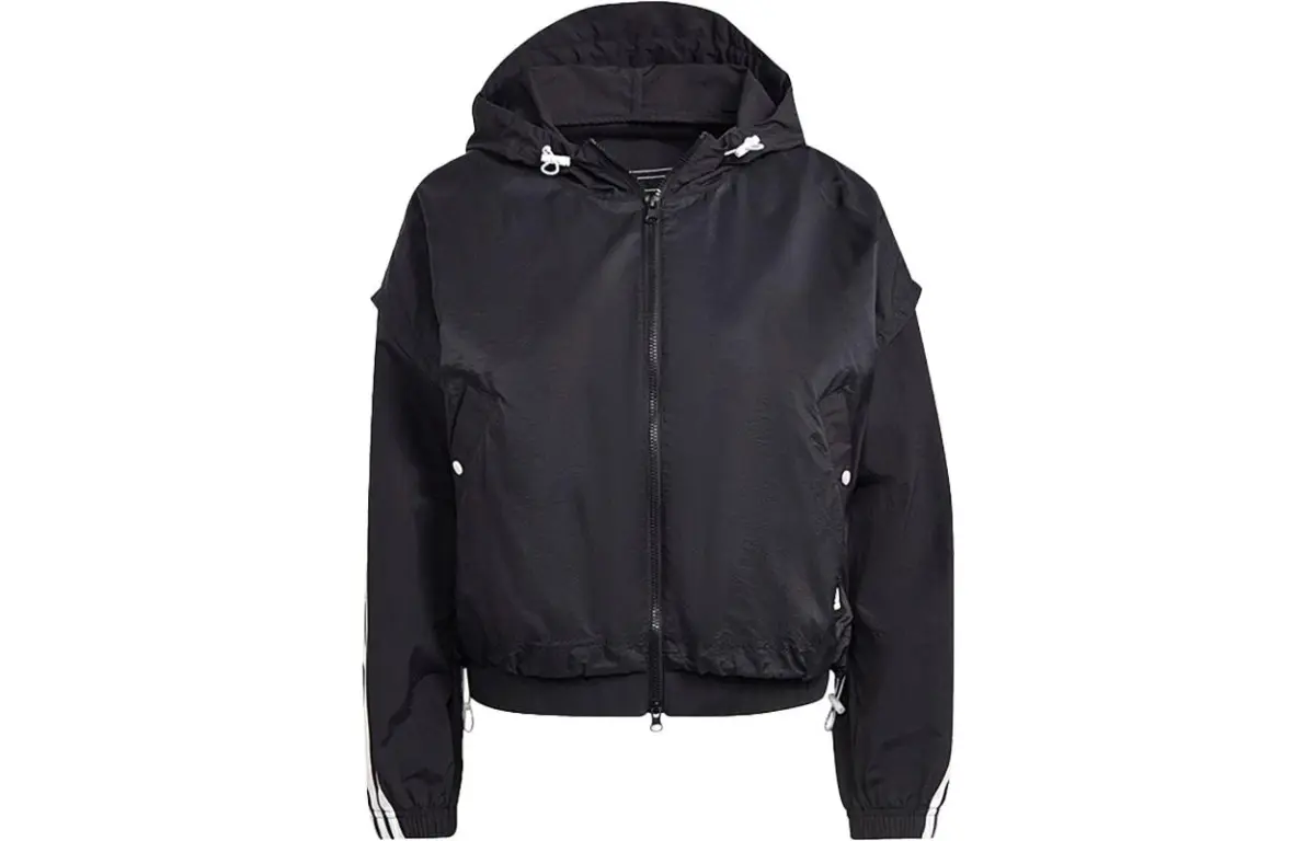 Adidas Jackets Women's Black Hooded (Non-detachable) Moderate