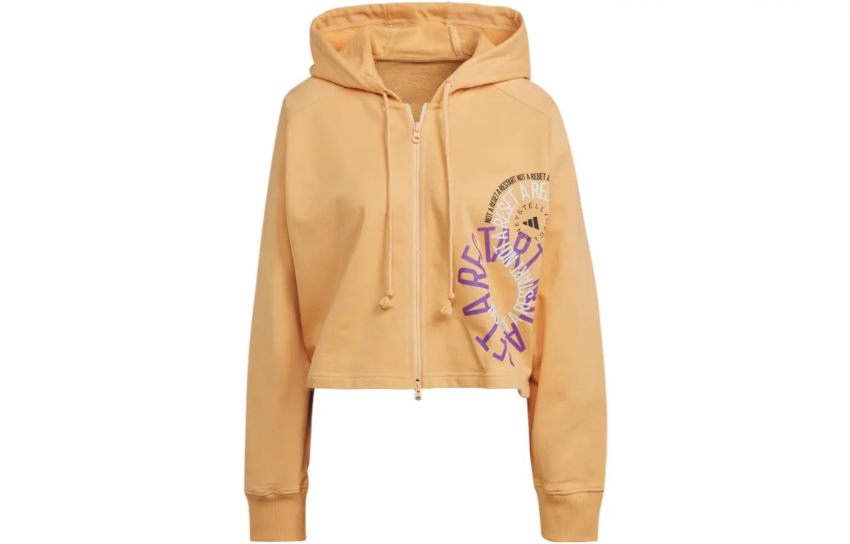 adidas FW22 By Stella McCartney Cropped Full-Zip Hoodie Yellow