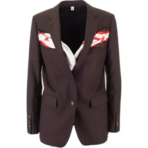 Burberry Single Breasted Scarf Detailed Blazer