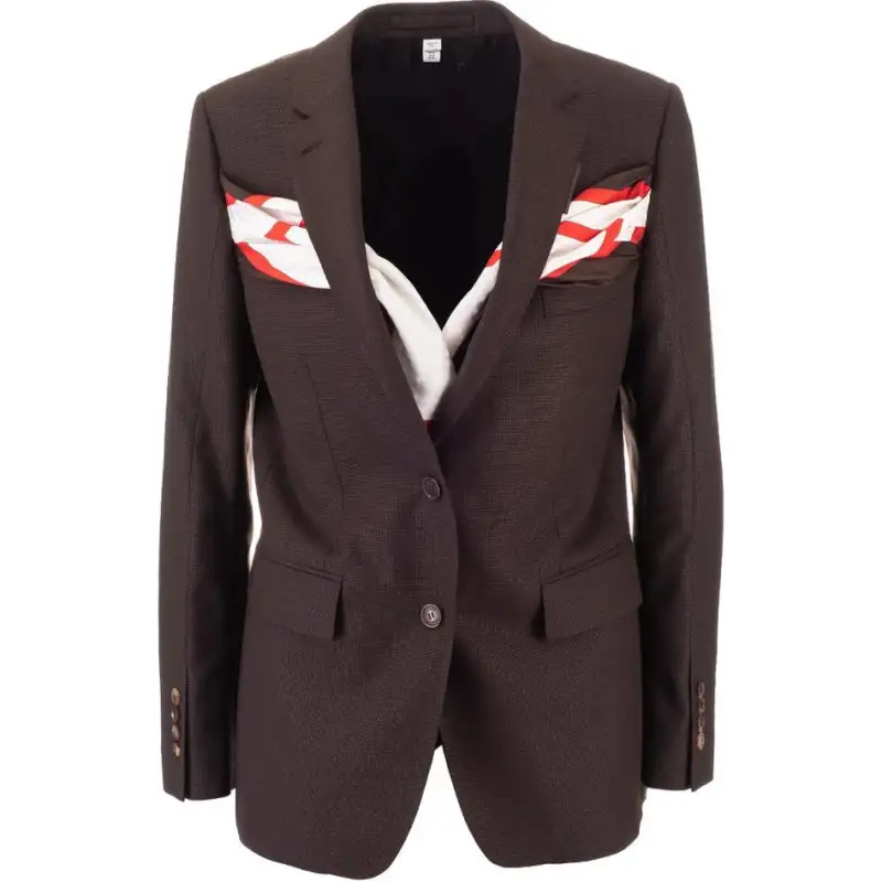 Burberry Single Breasted Scarf Detailed Blazer