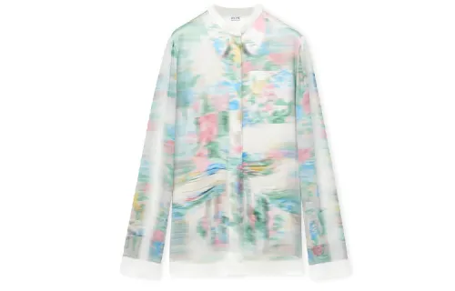 LOEWE Logo Shirt In Viscose And Silk White/Multicolor