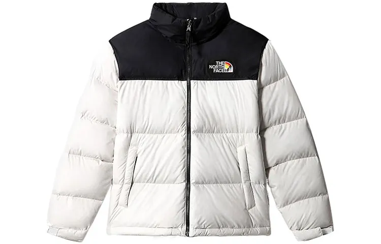THE NORTH FACE 1996 Retro Nuptse 700 Fill Packable Pride Jacket 26'' Length Jacket White