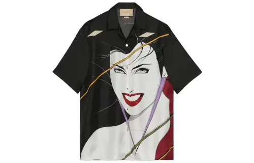 GUCCI Shirts Women's Black Lapel Moderate Other