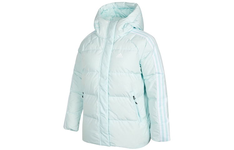 Adidas Down Jackets Women's Light Blue Hooded Moderate Other