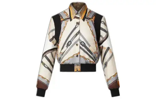 Lv Scarf Print Reversible Bomber Jacket