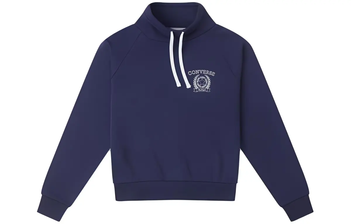 Converse Sweatshirts Women's Marine Blue Half-Turtleneck Moderate Regular