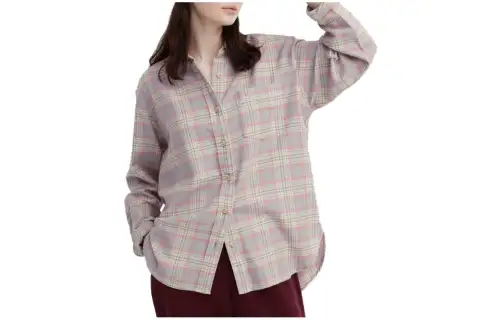 UNIQLO Shirts Women's Gray Pointed Collar Moderate Other