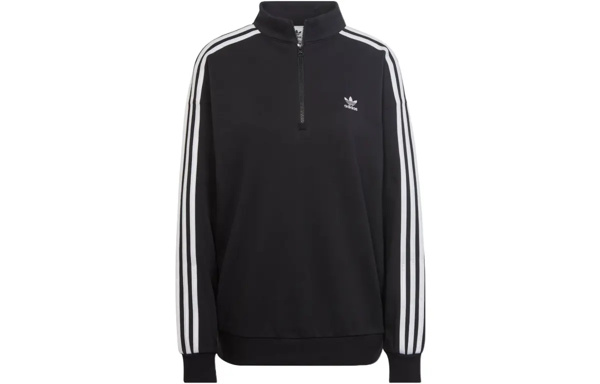 adidas originals Adicolor Trefoil Quarter-Zip Sweatshirt Black