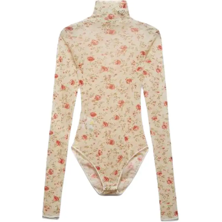 PRADA Bodysuits Women's Red Turtleneck