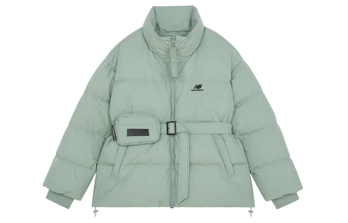 New Balance IU Down Jackets Women's Light Green Lapel Moderate Other