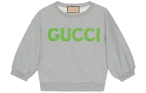 GUCCI Logo-embroidered Cropped Cotton Sweatshirt