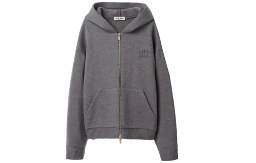 MIU MIU Knitwear Women's Gray Moderate Cardigan