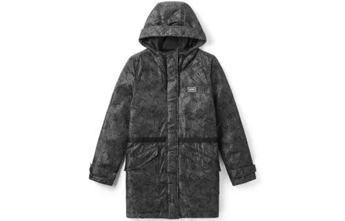 Vans Keep warm long winter black down jacket, mid-length