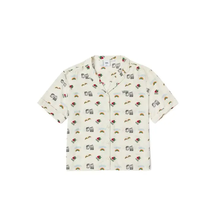 Vans Shirts Women's Beige Lapel Moderate Straight Fit