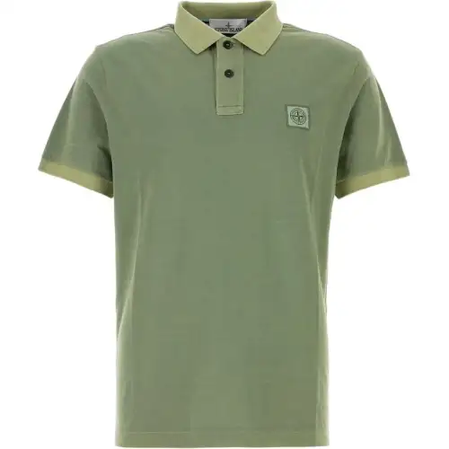 STONE ISLAND Logo Patch Short Sleeved Polo Shirt