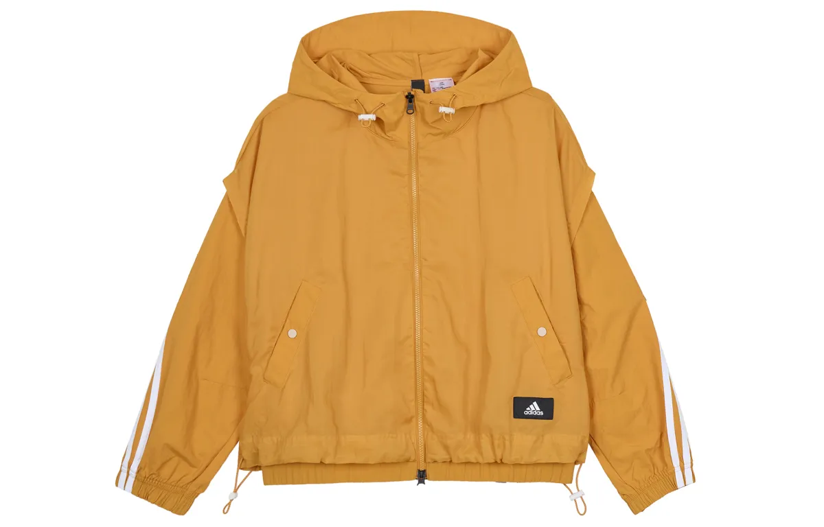 Adidas Jackets Women's Yellow Hooded (Non-detachable) Moderate
