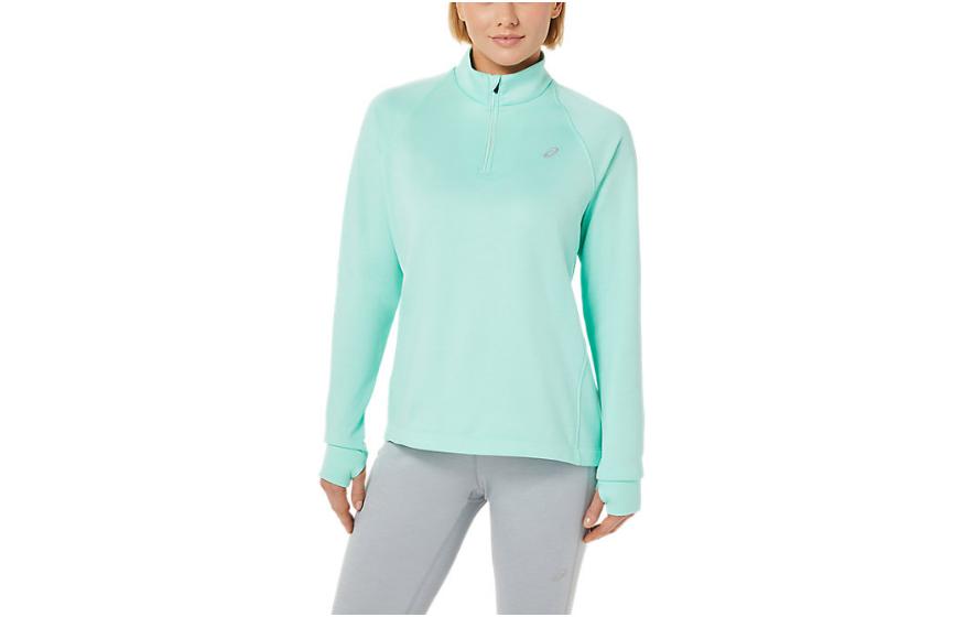 ASICS THERMOPOLIS Sweatshirts Women's Teal Stand Collar Moderate Other