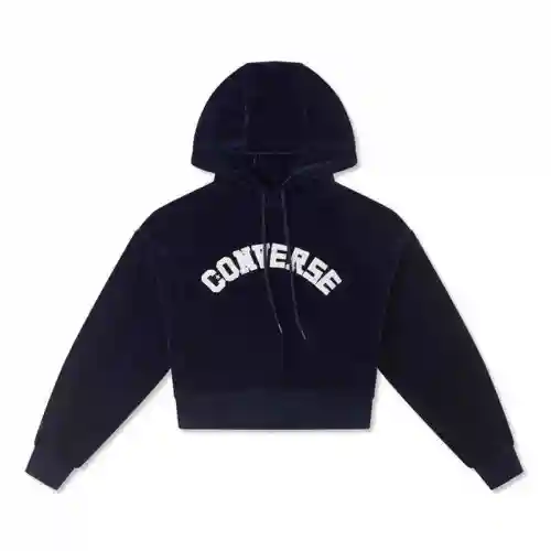 Converse Sweatshirts Women's Navy Blue Hooded Moderate Regular