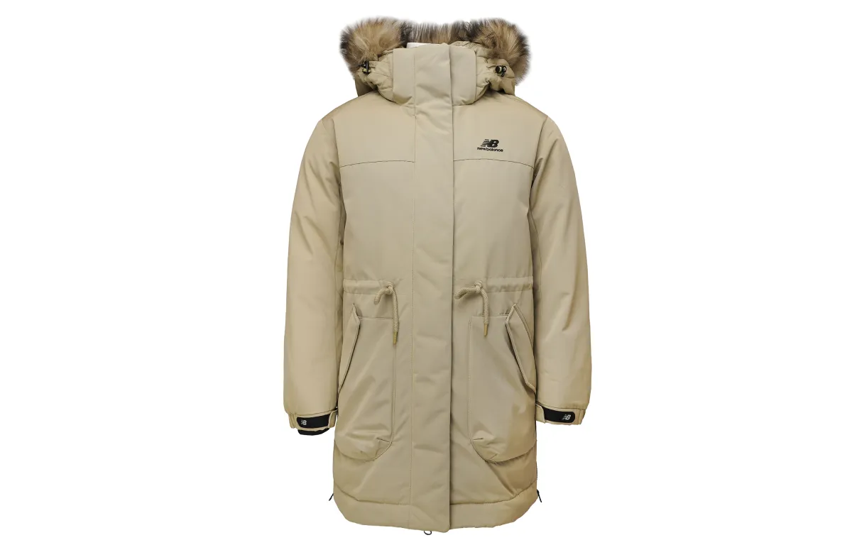 New Balance Down Jackets Women's Apricot Hooded Thickened Other