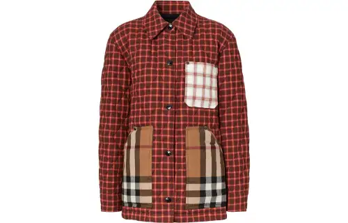 Burberry Jackets Women's Red Lapel Moderate Other