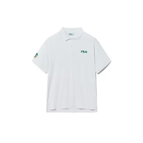 FILA LINEAR CREST Polo Shirt Unisex White