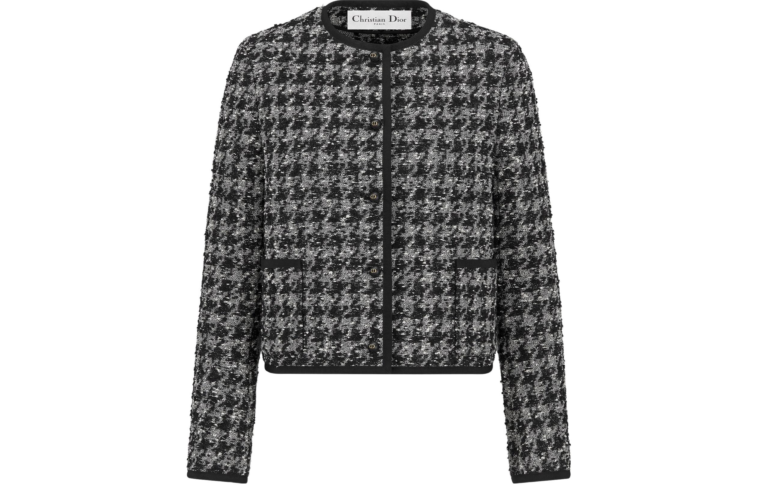 Женская куртка Dior Houndstooth (черно-белая)