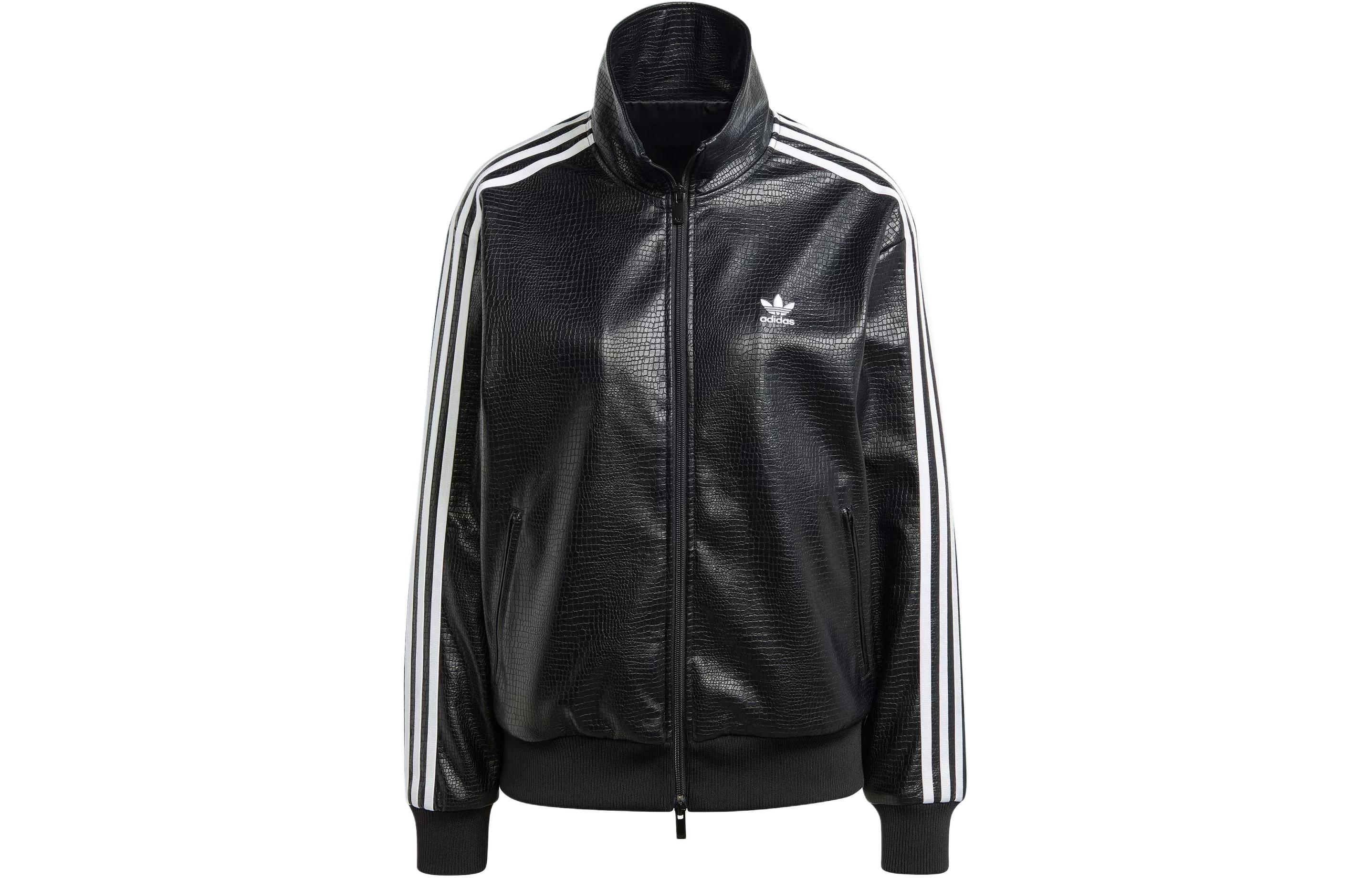 adidas originals Firebird Premium Faux Leather Firebird Luxe Sports Jacket