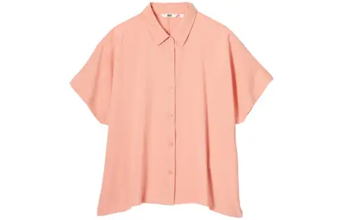 UNIQLO Shirts Women's Orange Yellow Pointed Collar Moderate Other