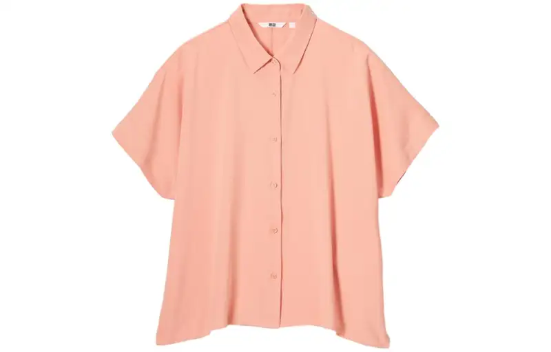 UNIQLO Shirts Women's Orange Yellow Pointed Collar Moderate Other