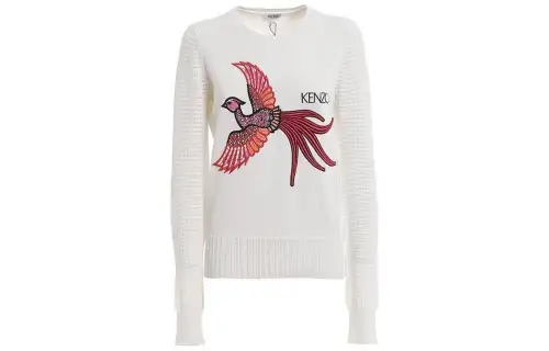 KENZO Knitwear Women's White Crew Neck Moderate Other