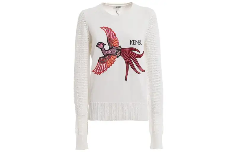 KENZO Knitwear Women's White Crew Neck Moderate Other