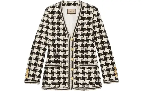 GUCCI Houndstooth-pattern Chenille Jacket