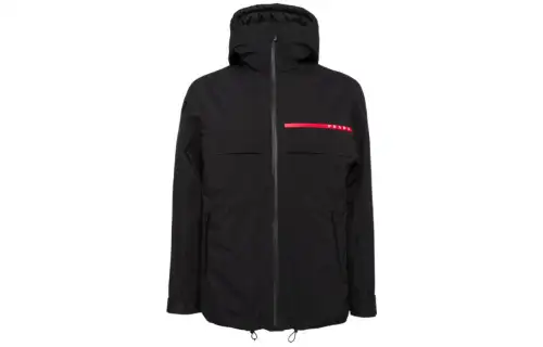 PRADA Jackets Women's Black Hooded Moderate Other