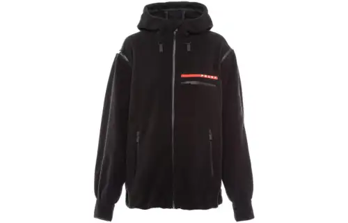 PRADA Jackets Women's Black Hooded Moderate Other