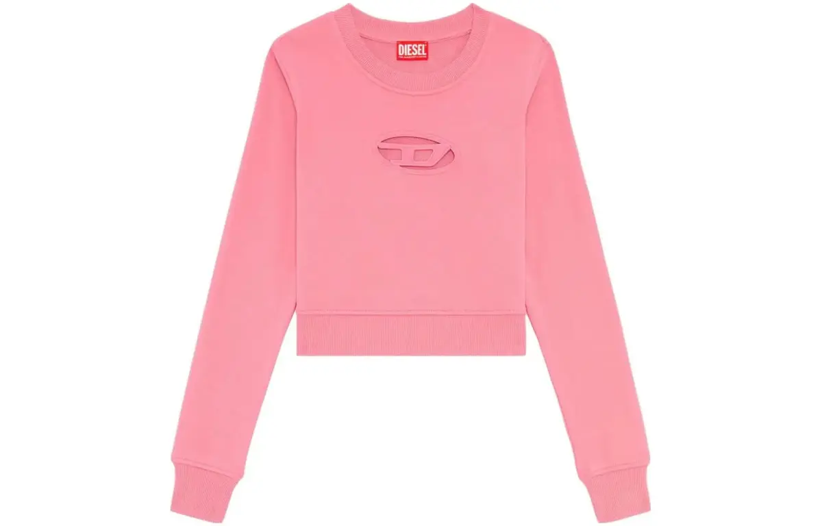 DIESEL OVAL-D Sweatshirts Women's Pink Crew Neck Moderate Other