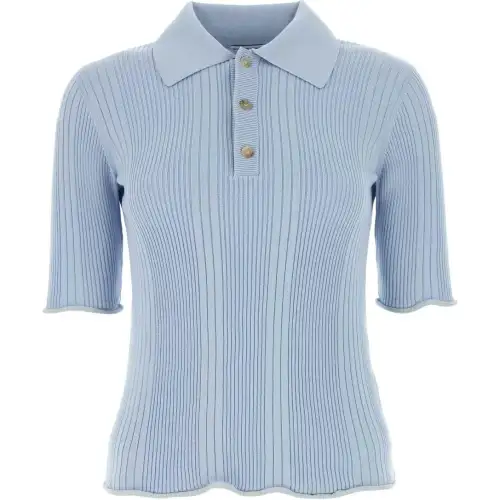 Bottega Veneta Short-Sleeved Knitted Polo Top