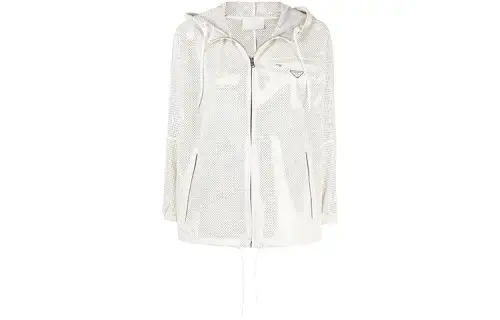 PRADA Jackets Women's White Hooded Moderate Other