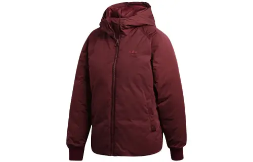 Adidas Originals Trefoil Down Jackets Women's Dark Reddish Purple Hooded Moderate Other