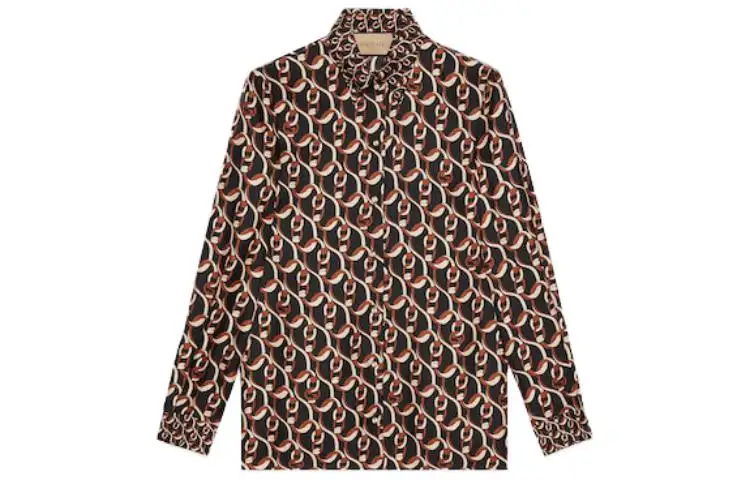 GUCCI Interlocking G Chain Printed Shirt