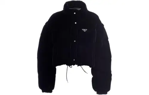 Prada convertible velvet down jacket