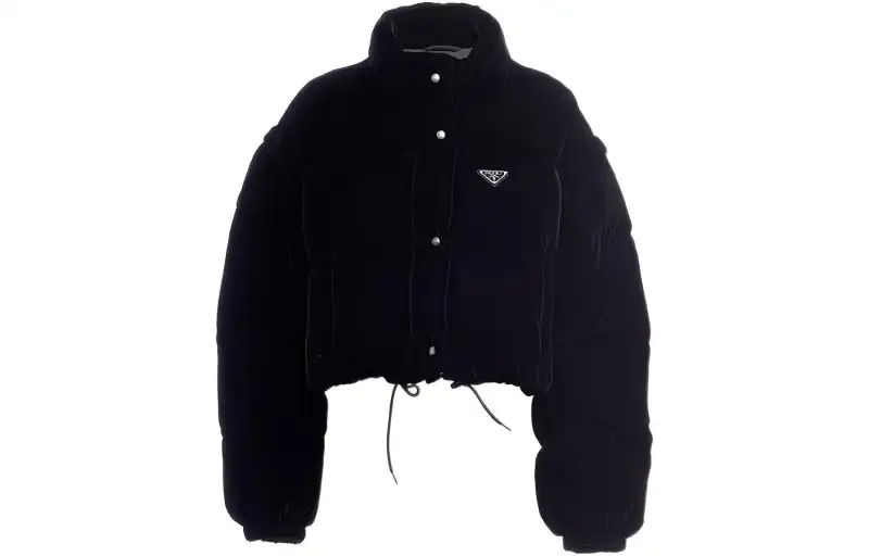 Prada convertible velvet down jacket