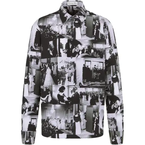 DIOR Shirts Women's Black/White Pointed Collar Moderate Other