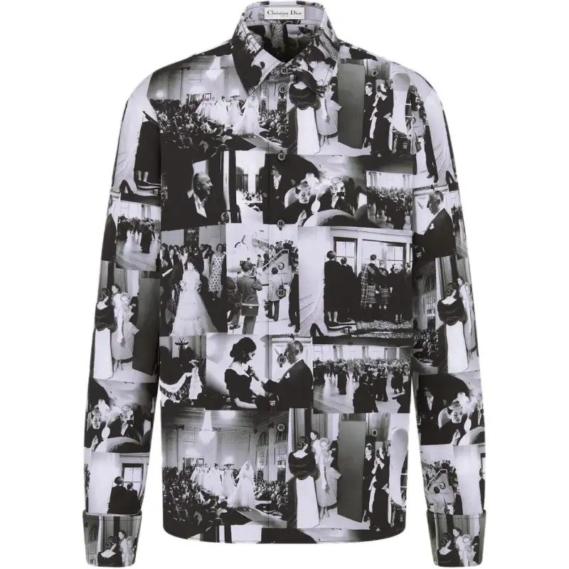 DIOR Shirts Women's Black/White Pointed Collar Moderate Other