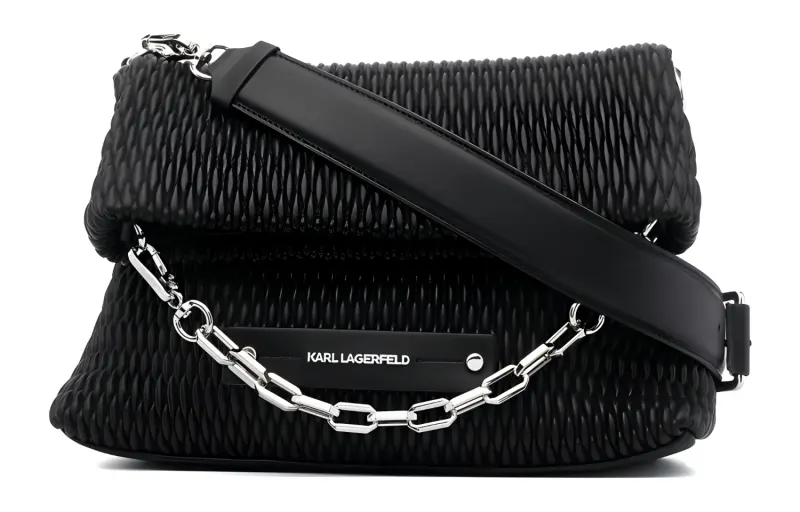 KARL LAGERFELD / Karl Lagerfeld Jeans K/Kushion Polyurethane Handbag, Shoulder Bag Women's Black