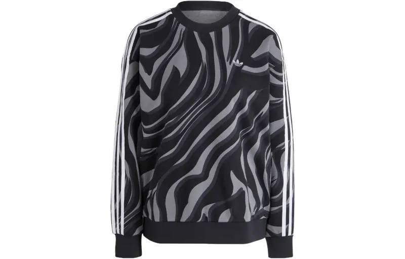 Adidas Originals Sweatshirts Women's Black Gray Color Crew Neck Moderate Other