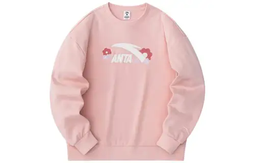 ANTA Life Collection Sweatshirts Women's Mallow Pink Crew Neck Thickened Regular