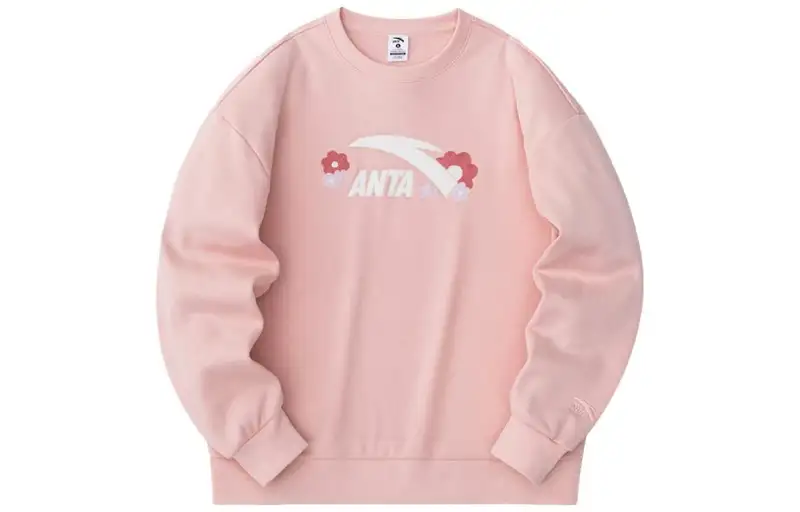 ANTA Life Collection Sweatshirts Women's Mallow Pink Crew Neck Thickened Regular